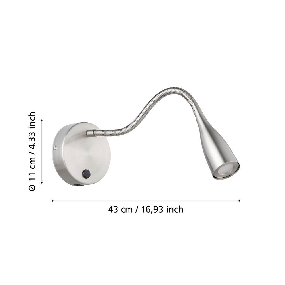 EGLO 901783  Светодиодный спот OLIVANDINO 1, 3,8W(LED), 3000K, 320lm, сталь, никель матовый