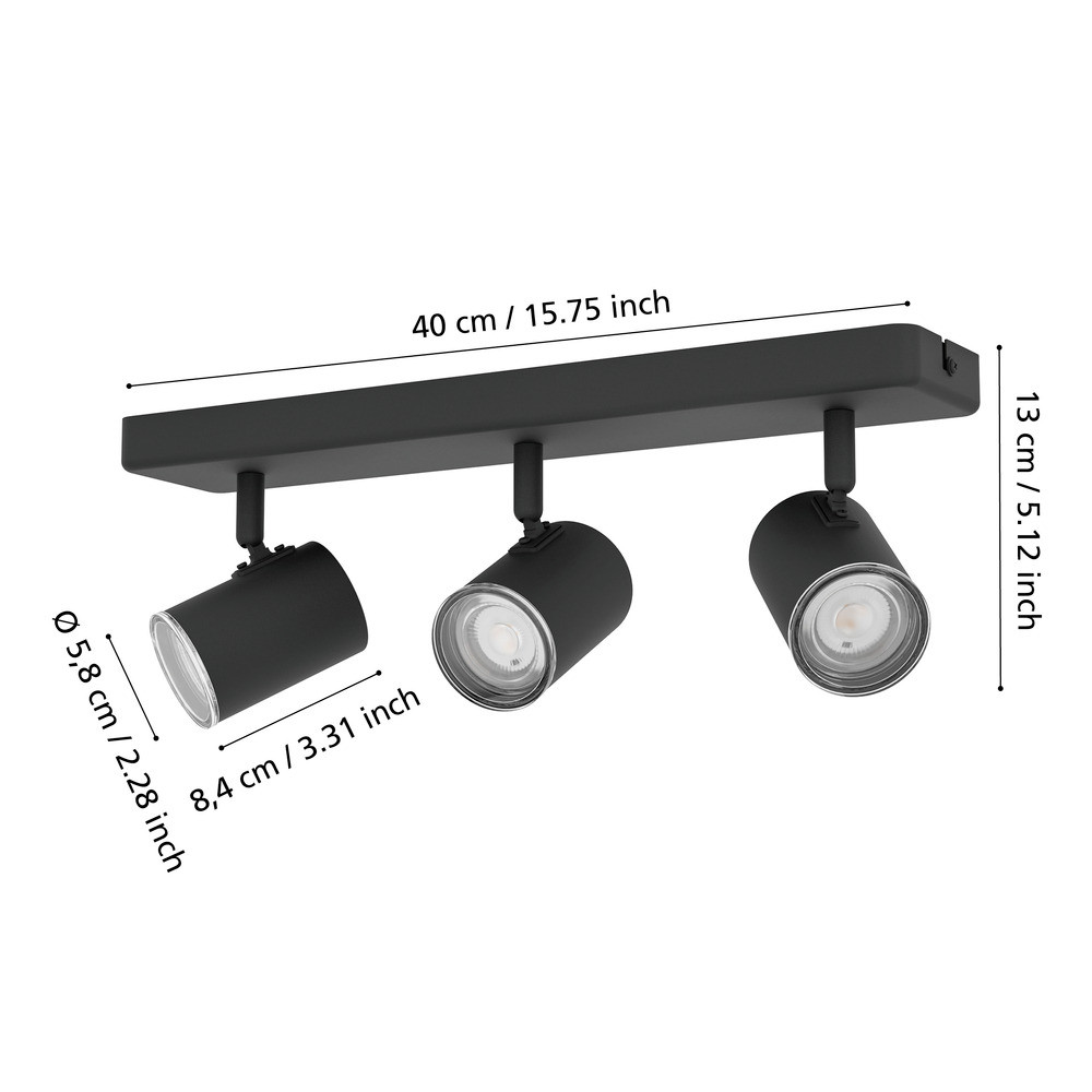EGLO 901966  Спот CONSUMA 1, 3X5W(GU10), сталь, черный