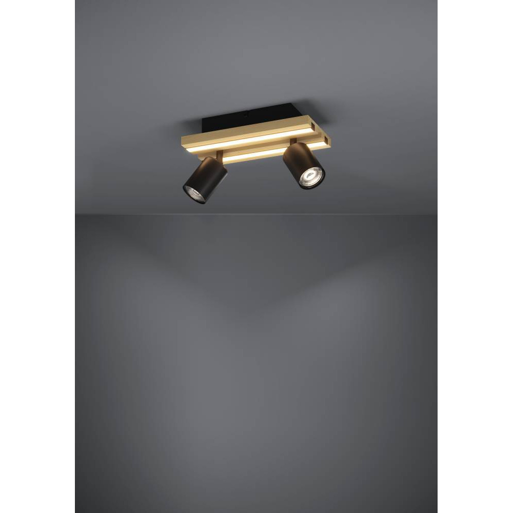 EGLO 390522  Светодиодный настенно-потолочный светильник  GESTEIRA, 14W(LED) ,3000K, 1100lm, сталь, дерево, черный, коричневый, черный