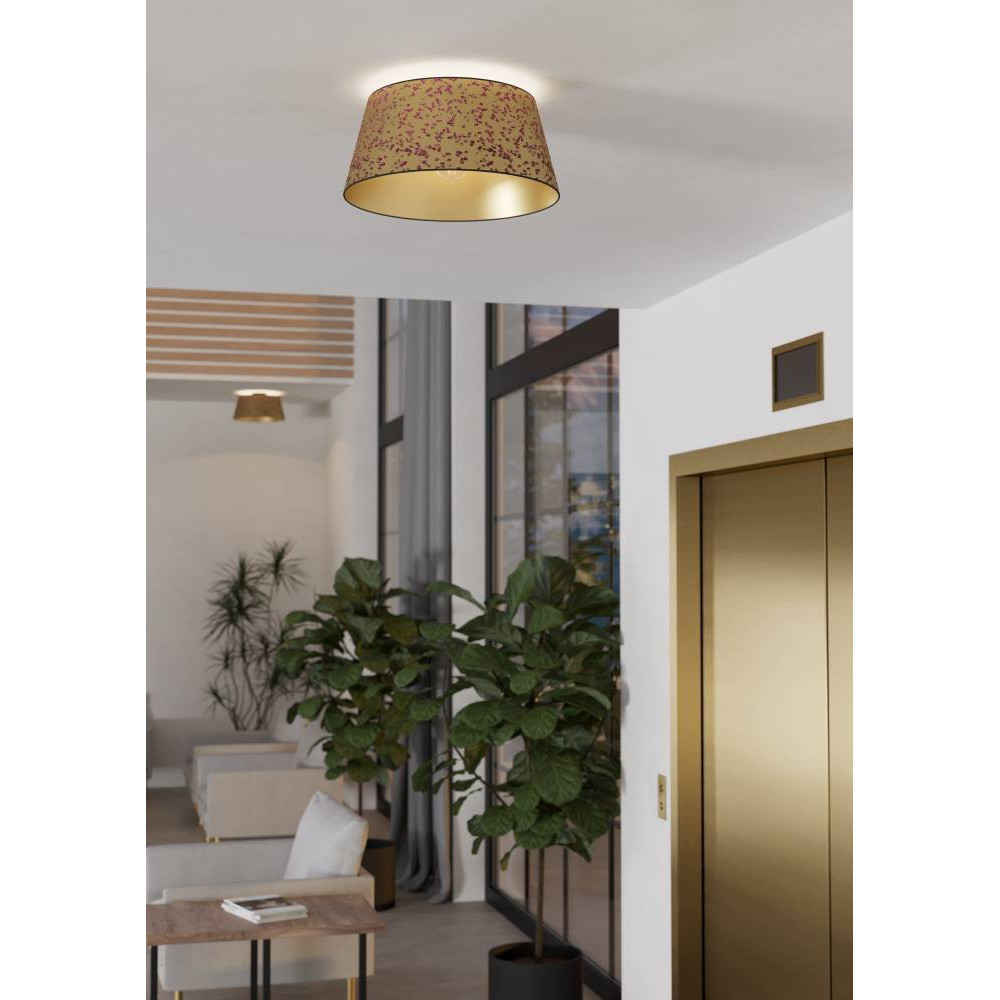 EGLO 390291  Потолочный светильник CASTUERA, 1X25W (E27), Ø450, сталь, черный/бумага декорированная розовыми лепестками, золотой, розовый