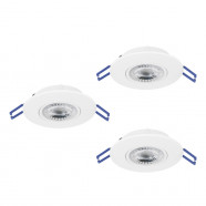 300184  Комплект встраив. светильников GEDREZ , 3х4,9W(LED), 2700/4000/6500K, Ø90, пластик, белый