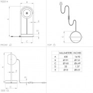 900314  Настольная лампа MURNIA, 1X40W, E14, L190, B165, H430, основание: Ø165, сталь, черный, белый