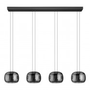 390433  Светодиодный подвес HORTUNAS, 4X5,8W(LED), 3000K, 690lm, сталь, черный, черный прозрачный