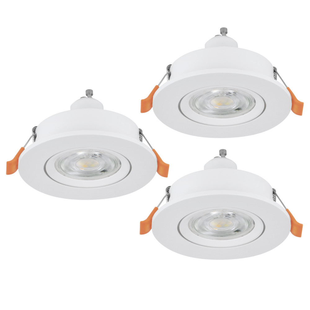 EGLO 902242 Комплект встраив. светильников BARRANCO, 3х4,5W(GU10-LED), 3000К, Ø90, пластик, белый