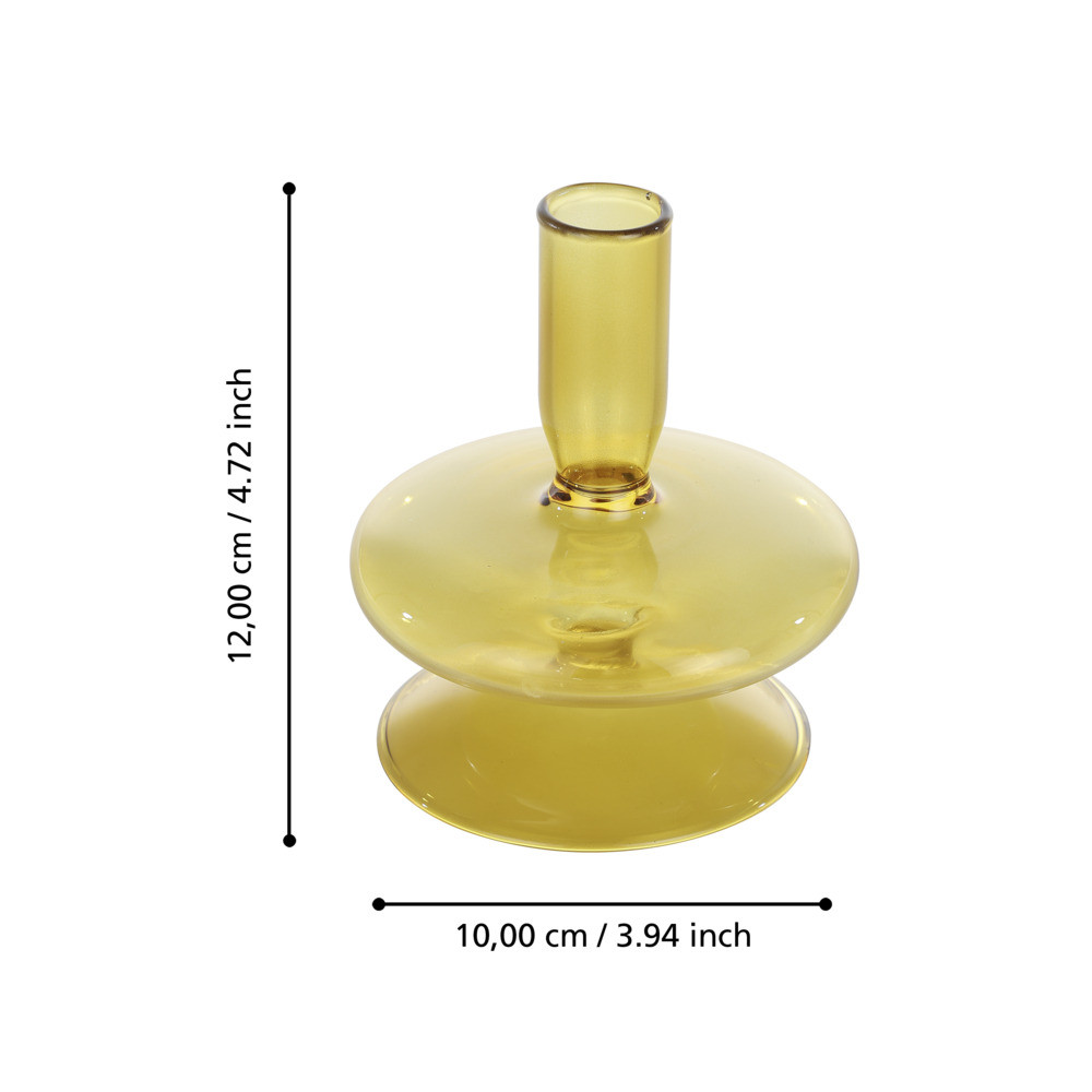 EGLO 422268 Подсвечник MOLUME, H120, Ø100, стекло, желтый