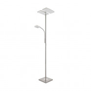 33819   Торшер SOLANO 1, 1x30W(LED), 1x4W(LED), 3500lm, 450lm, 2700K, диммируемый, сталь, никель мат, пластик, сатиновый