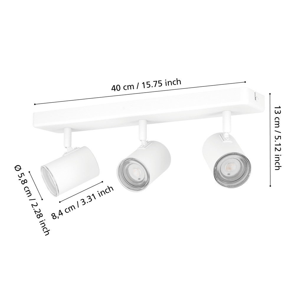 EGLO 901963 Спот CONSUMA 1, 3X5W(GU10), сталь, белый