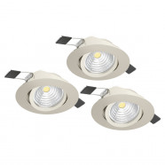  Комплект встраив. светильников SALICETO, 3х6,4W(LED), 4000К, Ø88, алюминий, никель мат.