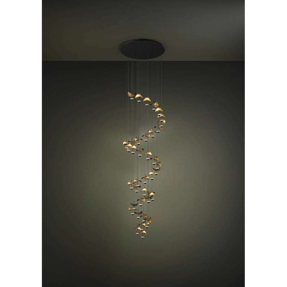 EGLO 390437 Светодиодный подвес DRACERA, 40X1,8W(LED), Ø820, 3000K, 8800lm, сталь, черный, черный, золотой