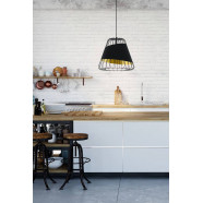 49509  Подвес AUSTELL, 1х60W (E27), Ø430, H1100, сталь, черный/текстиль, черный, золотой