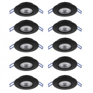 300192  Комплект встраив. светильников GEDREZ , 10х4,9W(LED), 2700/4000/6500K, Ø90, пластик, черный
