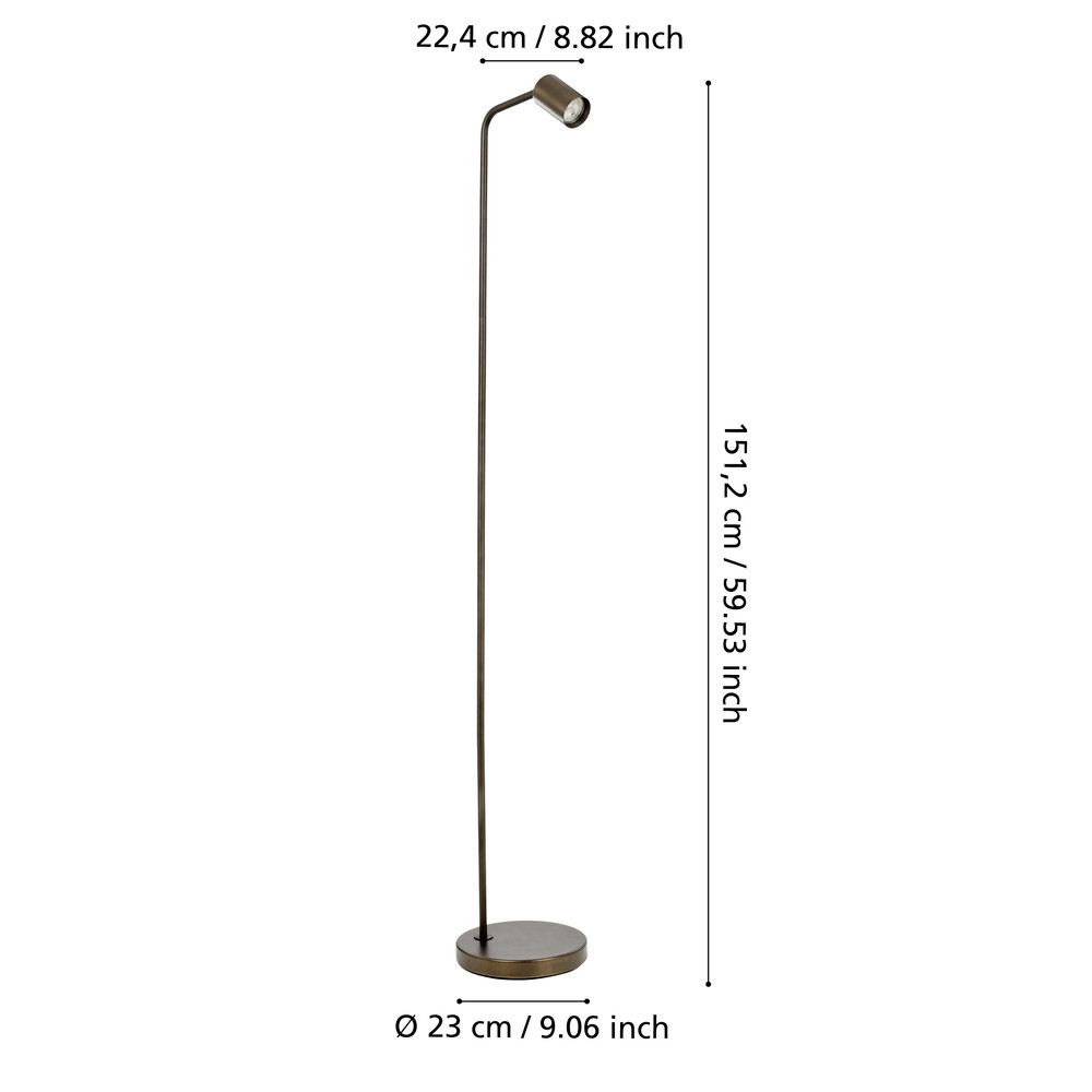 EGLO 901867  Торшер RIGOMAGNO, 1X5W(GU10), сталь, бронзовый