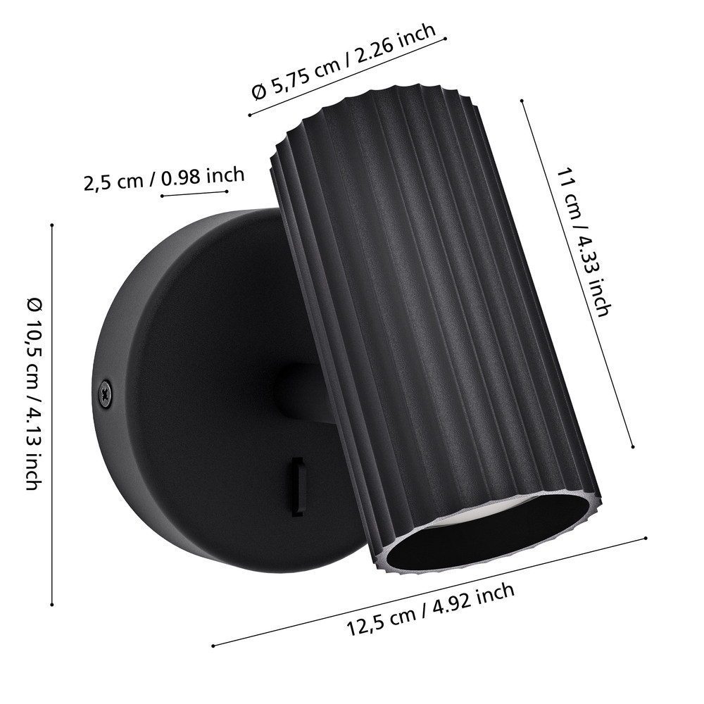 EGLO 902031  Спот PORTILLO, 1X5W(GU10), алюминий, сталь, черный