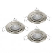 902253  Комплект встраив. светильников BARRANCO,  3х4,5W(GU10-LED), 4000К, IP44, Ø84, пластик, никель мат.