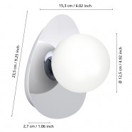 902095  Бра CASTROVIDO, 1X4,2W(G9),IP44, сталь, хром, белый