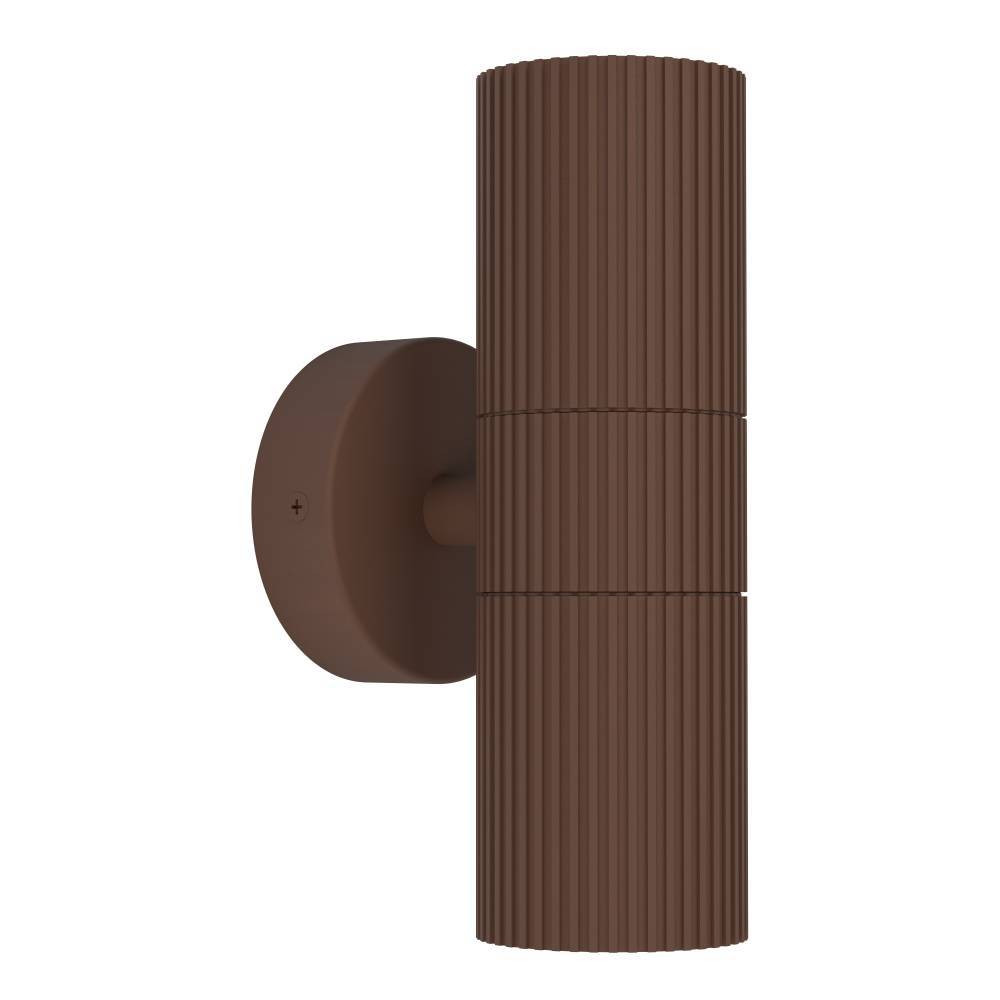EGLO 902041 Уличн светодиод свет-к настенный TOMELLOSO, 2X28W(GU10), IP44, алюминий, коричн, стекло, прозрачн