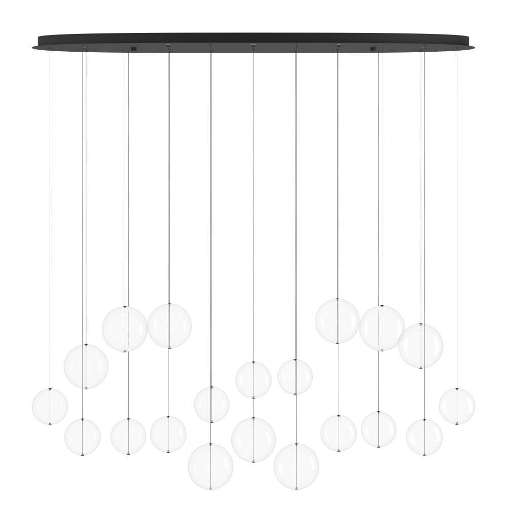 EGLO 390344 Люстра диммируемая ESPARDELLO, 8X5,4W (LED), 3000K, 4080lm, L1480, B260, H2200, сталь, черный/стекло, прозрачный