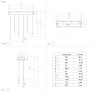 43592  Подвесной потолочный светильник (люстра) WOOTTON, 6Х40W, E27, L810, B220, H1100, сталь/дерево,