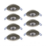 300195  Комплект встраив. светильников GEDREZ , 7х4,9W(LED), 2700/4000/6500K, Ø90, пластик, никель мат