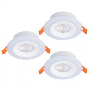 901117  Комплект из 3х встраив светод спотов CALONGE RGB, 3X3,8W(LED), IP2044, 2700-6500K, 3x520lm, пластик, белый