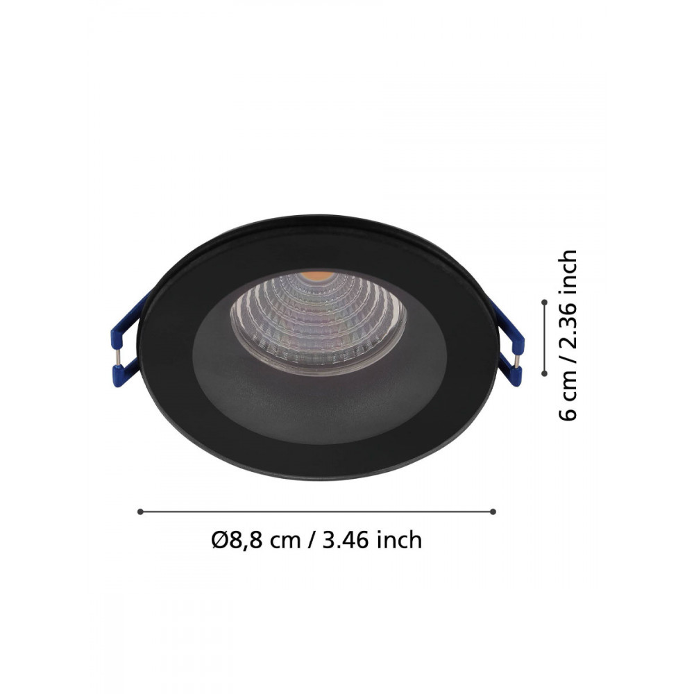 EGLO 99493  Светодиодный встраиваемый светильник SALABATE димм. с рег-кой, 6W(LED), Ø88, H52, 380lm, 2700K,