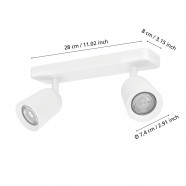 901946  Спот CAMALDOLI, 2X10W(GU10), сталь, белый