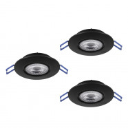 300188  Комплект встраив. светильников GEDREZ , 3х4,9W(LED), 2700/4000/6500K, Ø90, пластик, черный