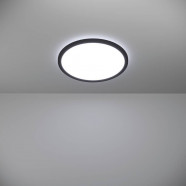 901439  Светодиод потолочн свет-к с регул тем-ры света ROVITO, 18,5W(LED), Ø390, IP44, 2700K, 4000K, 6500K, 2300lm, пластик, черный/пластик, белый