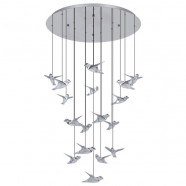 390402  Светодиодный подвес PARATEBUENO 1, 17х3W(LED), Ø780, сталь, хром, сталь, пластик