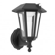 902437  Уличный настенный светильник на солнечной батарее PRIETTA, 1x6,5W(LED), 2700K, IP44, пластик, черный