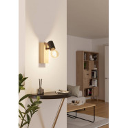 99477  Спот TOWNSHEND 3, 1x10W(E27-LED), дерево, сталь, коричневый, черный