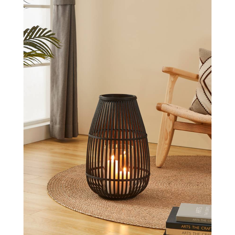 EGLO 422083  Подсвечник BUNAWAN, B455, Ø300, дерево, стекло, черный