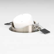 900746  Комплект встраиваемых диммируемых светильников SALICETO, 3X6W (LED), 2700K, 1350lm, Ø88, алюминий, матовый никель