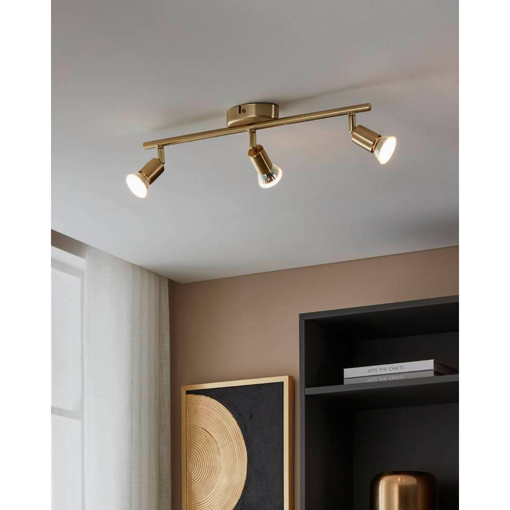 EGLO 33186  Спот BUZZ-LED, GU10, 3x2,8W, 3X250lm, L495, B70, сталь, матовая латунь