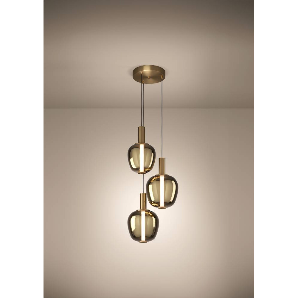 EGLO 390465  Светодиодный подвес с регулировкой цветовой температуры FRUITERA, 1X5W;2X6,5W;3X1,6W(LED), Ø450, 2200-6500K, 3100lm, сталь, состаренный медный,