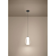390457  Светодиодный подвес с регулировкой цветовой температуры MENORCA, 1X7W;1X1,6W(LED), Ø220, 2200-6500K, 700lm, сталь, никель черный, белый
