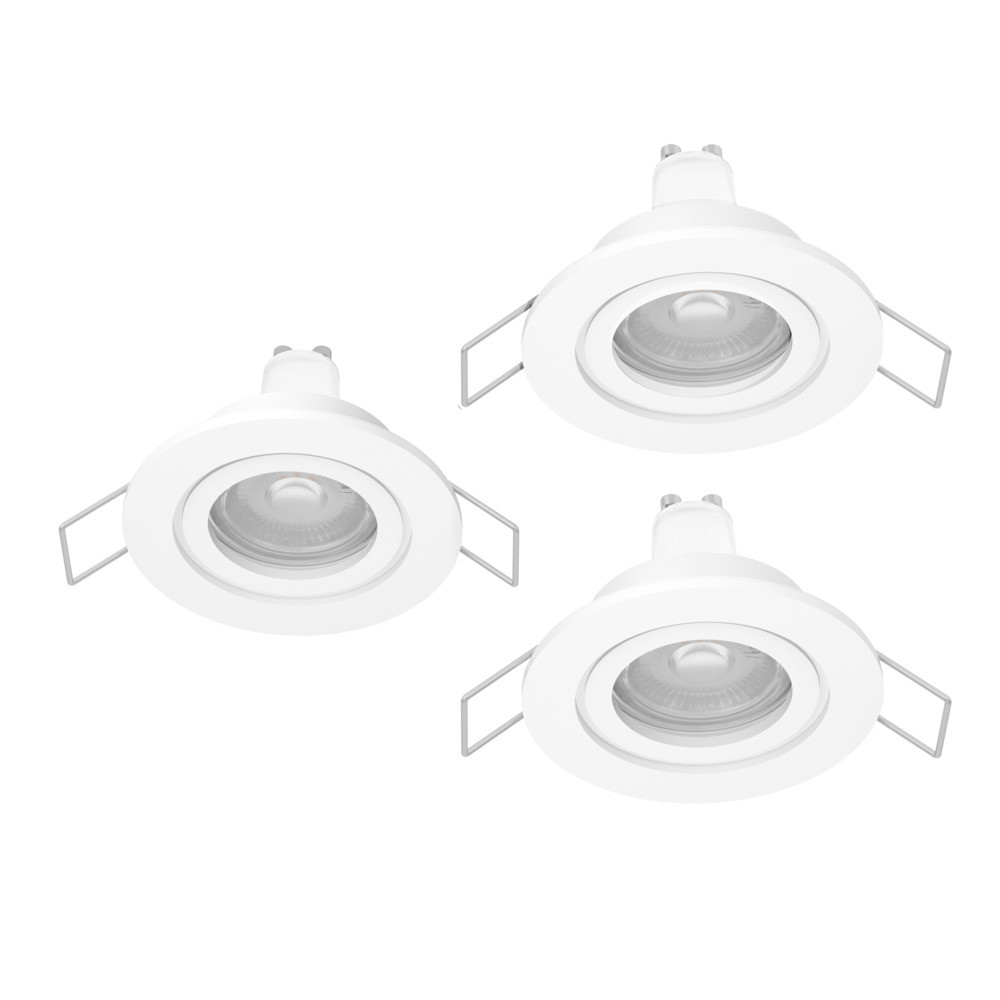 EGLO 902235 Комплект встраив. светильников BARRANCO, 3х4,5W(GU10-LED), 3000K, IP44, Ø84, пластик, белый