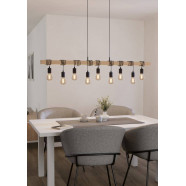44099  Подвес TOWNSHEND, 9х60W(E27), L1500, B100, H1100, сталь, дерево, черн, коричн