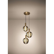 390465  Светодиодный подвес с регулировкой цветовой температуры FRUITERA, 1X5W;2X6,5W;3X1,6W(LED), Ø450, 2200-6500K, 3100lm, сталь, состаренный медный,