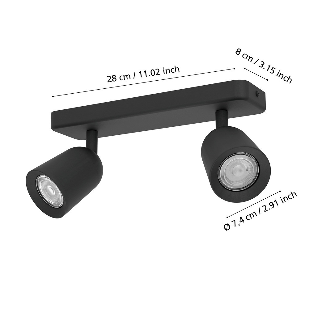 EGLO 901953 Спот CAMALDOLI, 2X10W(GU10), сталь, черный