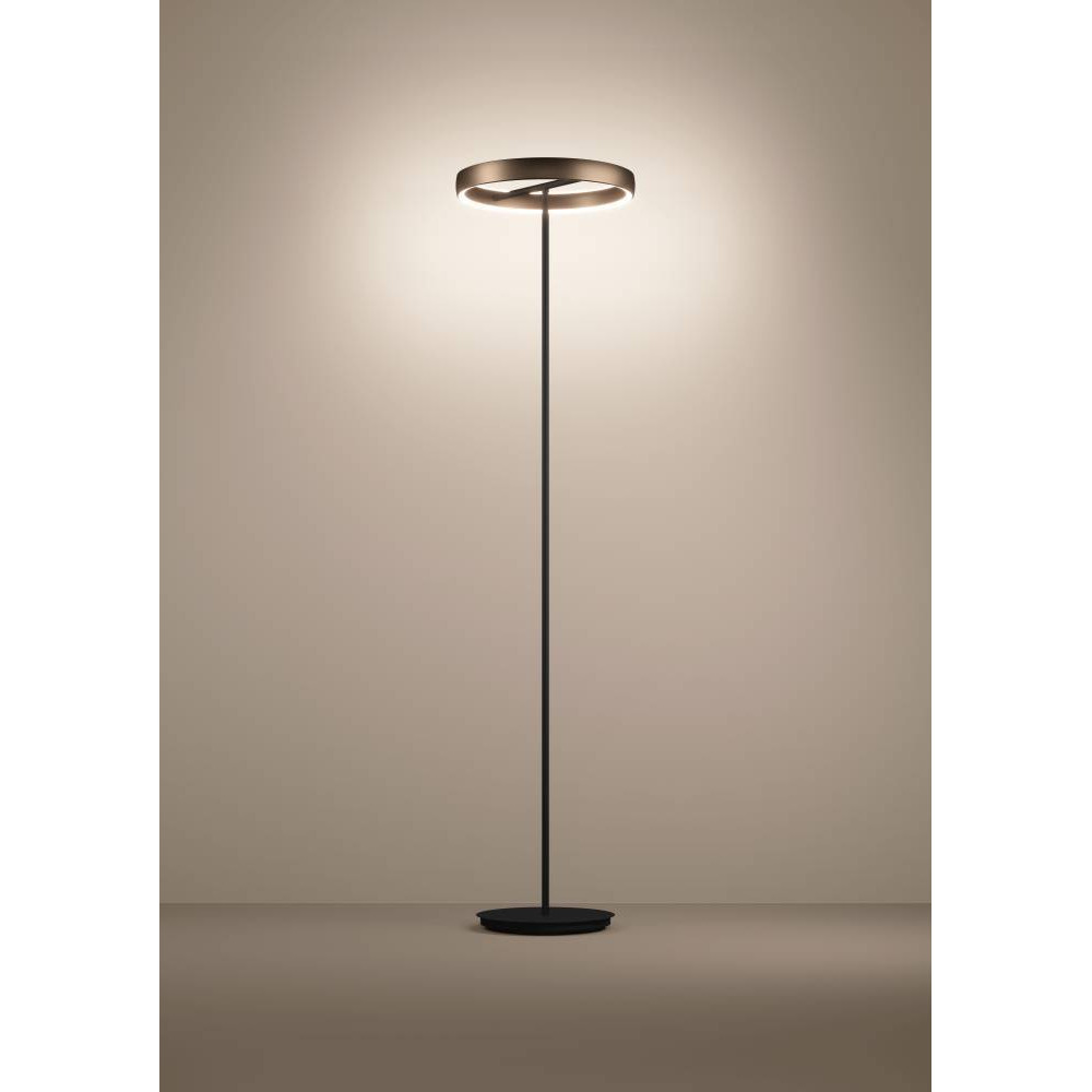 EGLO 390452  Светодиодный торшер с регулировкой цветовой температуры TRABUCO, 2X19W(LED), Ø420, 2200-6500K, 4800lm, алюминий, сталь, черный, коричневый, бел