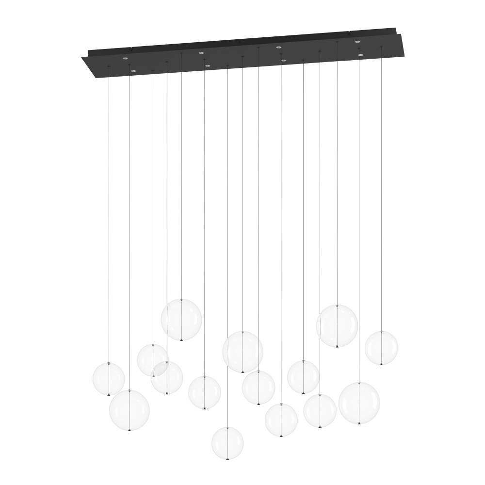 EGLO 390334  Люстра диммируемая ESPARDELLO, 8X5,4W (LED), 3000K, 4080lm, L1170, B200, H1500, сталь, черный/стекло, прозрачный