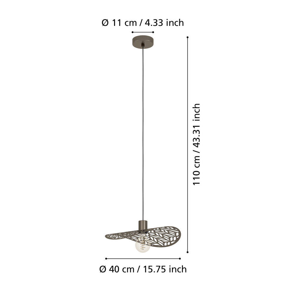 EGLO 44124 Подвес SWABY, 1X60W(E27), сталь, бронзовый