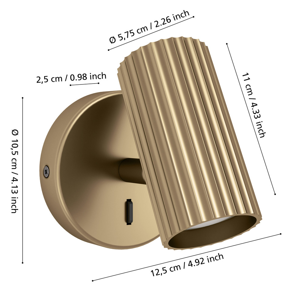 EGLO 902033  Спот PORTILLO, 1X5W(GU10), алюминий, сталь, латунь матовый