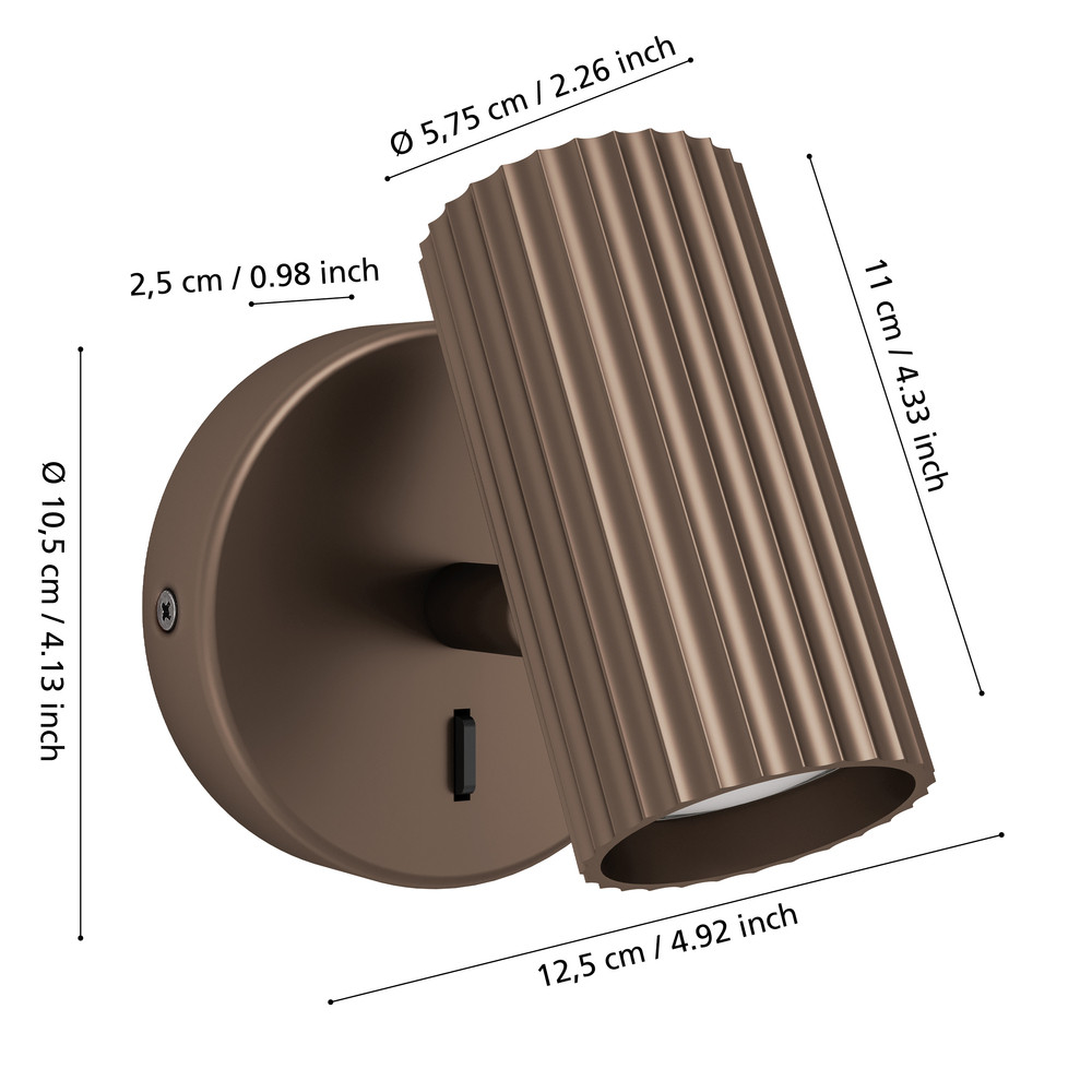 EGLO 902035  Спот PORTILLO, 1X5W(GU10), алюминий, сталь, бронзовый