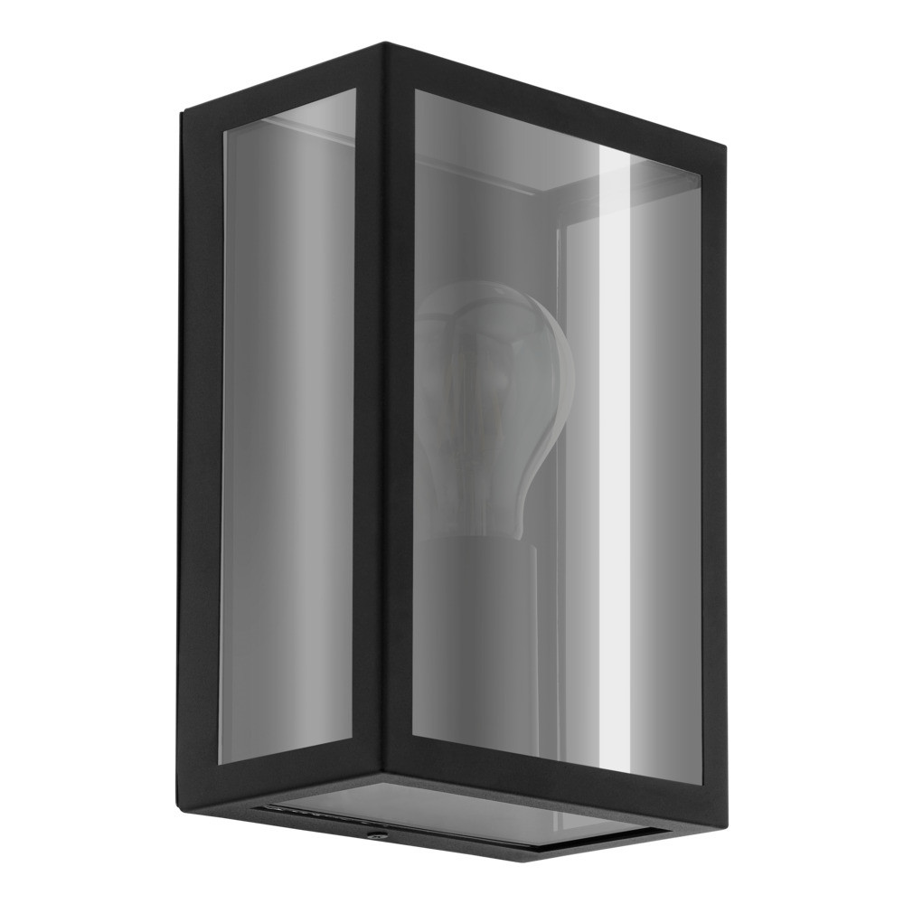 EGLO 33627  Уличн настен свет-к ALAMONTE SMOKE, 1x40W(E27), IP44, L170, H260, сталь, черный, стекло, черный, прозрачный