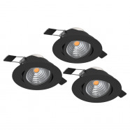  Комплект встраив. светильников SALICETO, 3х6,4W(LED), 4000К, Ø88, алюминий, черный