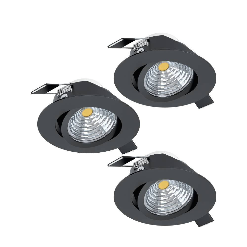 EGLO 900747  Комплект встраиваемых светильников диммируемых SALICETO, 3X6W (LED), 2700K, Ø88, алюминий, черный