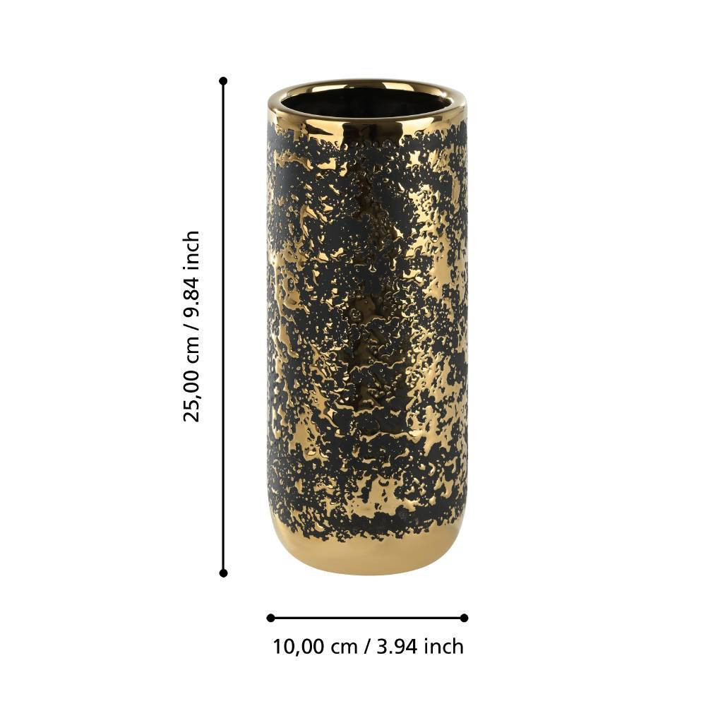 EGLO 421497  Ваза ARROYITO,  Ø100, H250, керамика, черный, золотой