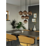 901926  Подвес ARISCANI 1, 10X60W(E27), сталь, черный, медный